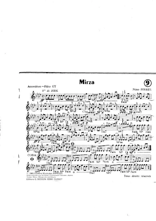 télécharger la partition d'accordéon Mirza (Jerk) au format PDF