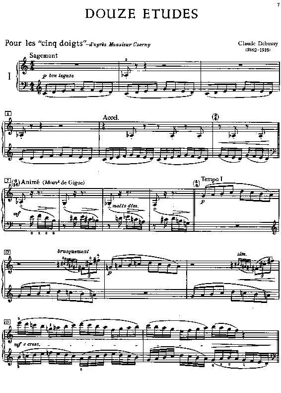 télécharger la partition d'accordéon Douze Etudes (Piano) au format PDF