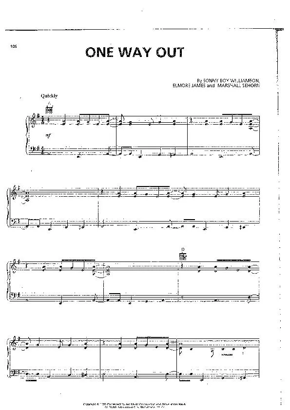 télécharger la partition d'accordéon One way out (Interprètes : The Allman Brothers Band) au format PDF
