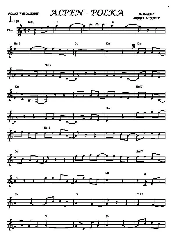 télécharger la partition d'accordéon Alpen Polka (Polka Tyrolienne) au format PDF