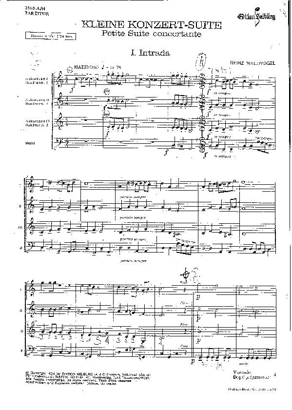 télécharger la partition d'accordéon Kleine Konzert suite (Petite suite concertante) (3 Accordéons) au format PDF