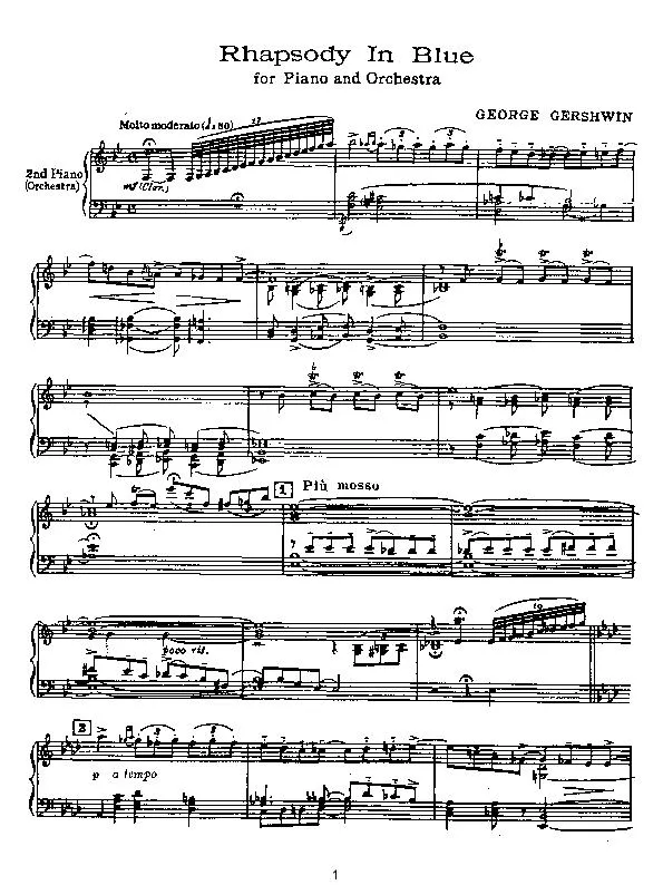 télécharger la partition d'accordéon Rhapsody In Blue (For Piano and Orchestra) au format PDF