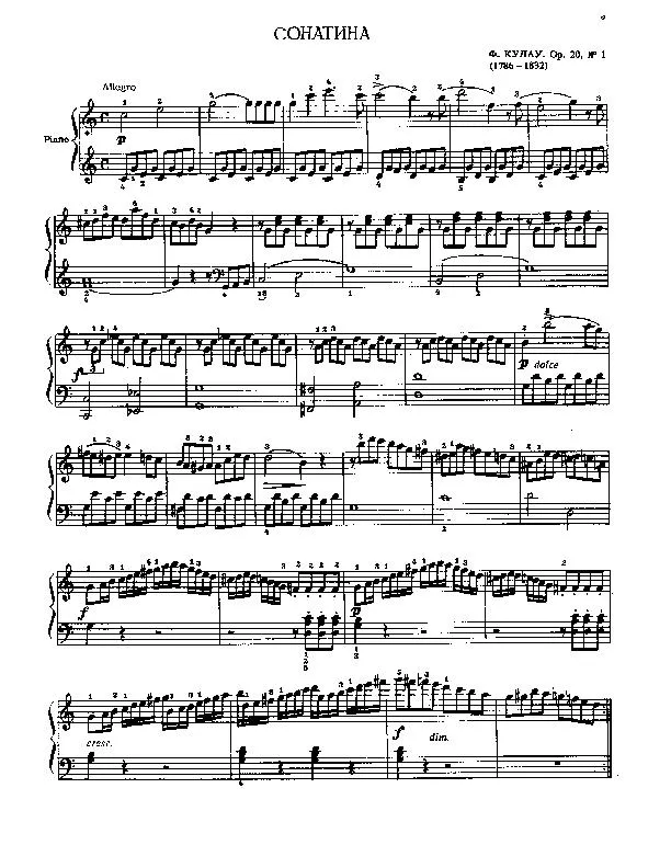 télécharger la partition d'accordéon Sonatine (11 Titres) (Piano) au format PDF