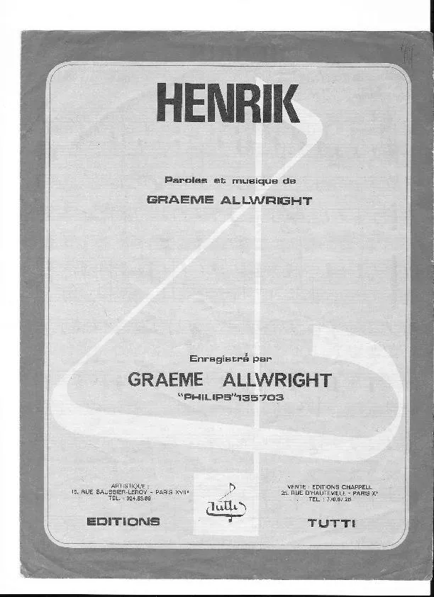 télécharger la partition d'accordéon Henrik au format PDF