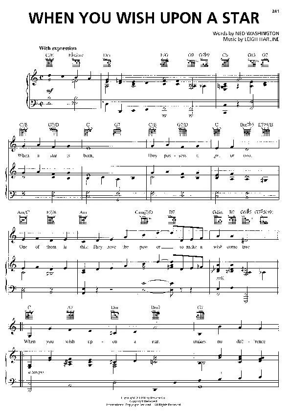 télécharger la partition d'accordéon When you wish upon a star (Interprète : Billy Joel) (Slow Fox-Trot) au format PDF