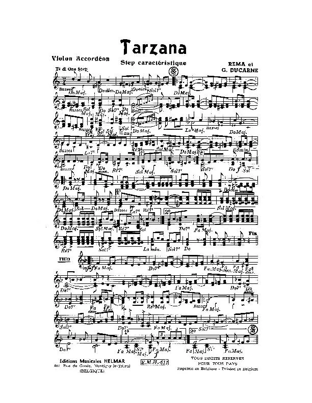 télécharger la partition d'accordéon Tarzana (Step Caractéristique) au format PDF