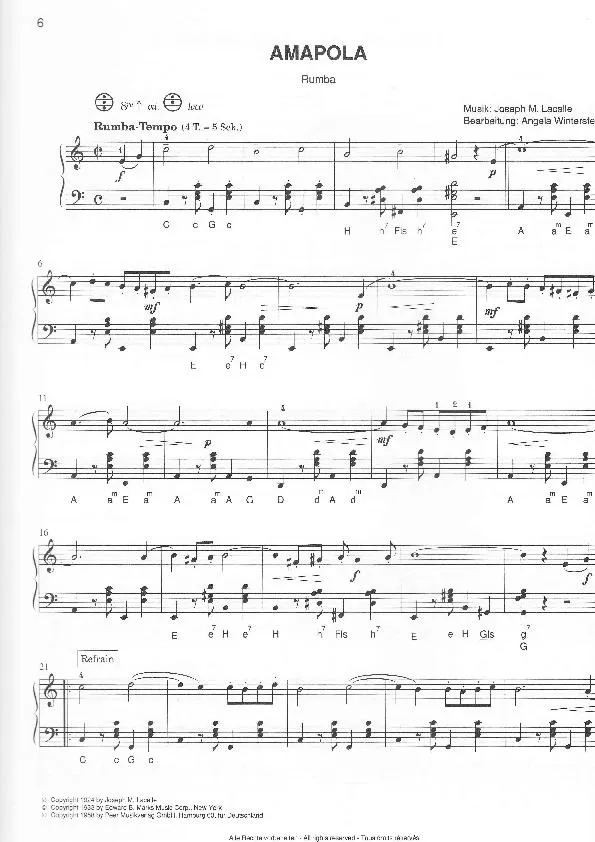 télécharger la partition d'accordéon Amapola (Arrangement pour accordéon de Angela Winterstein) (Rumba) au format PDF