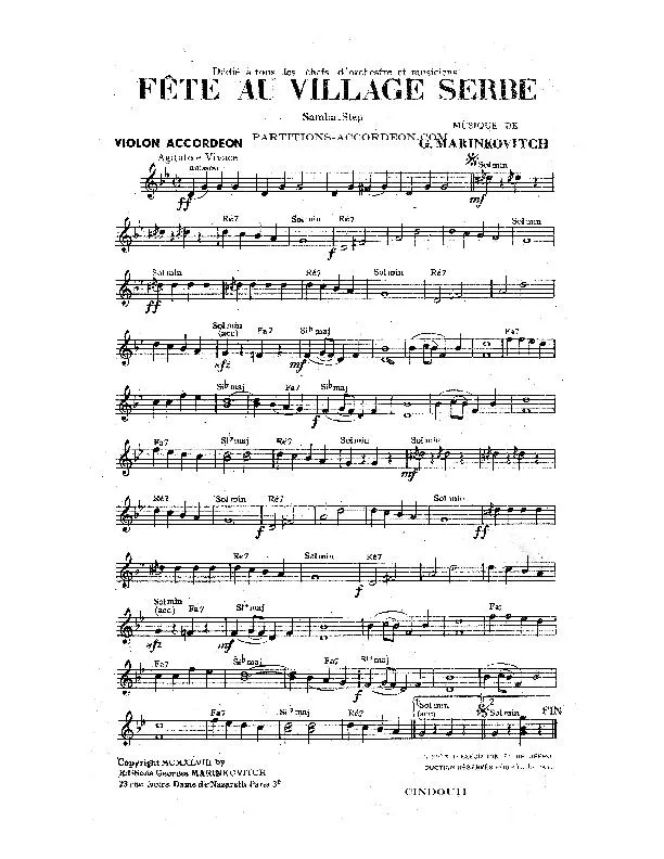 télécharger la partition d'accordéon Fête au village Serbe (Orchestration) (Samba Step) au format PDF