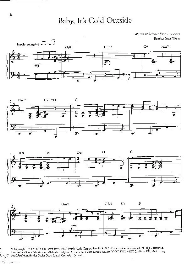 télécharger la partition d'accordéon Baby It's cold outside (Arrangement : Susi Weiss) (Swing Madison) au format PDF