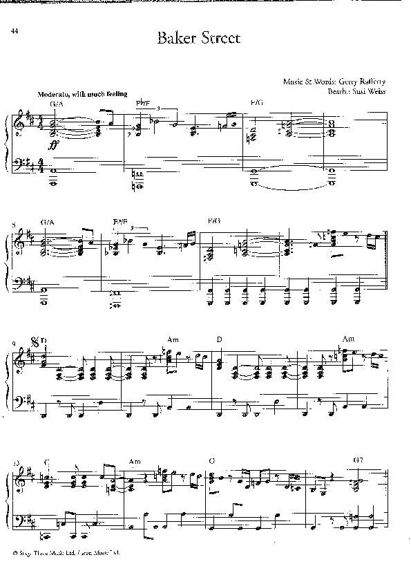 télécharger la partition d'accordéon Baker Street (Arrangement : Susi Weiss) (Boléro) au format PDF