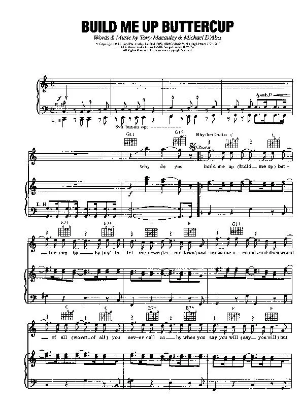 télécharger la partition d'accordéon Build me up buttercup (Interprètes : The Foundations) (Swing Madison) au format PDF