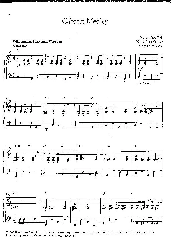 télécharger la partition d'accordéon Cabaret medley (Arrangement : Susi Weiss) au format PDF