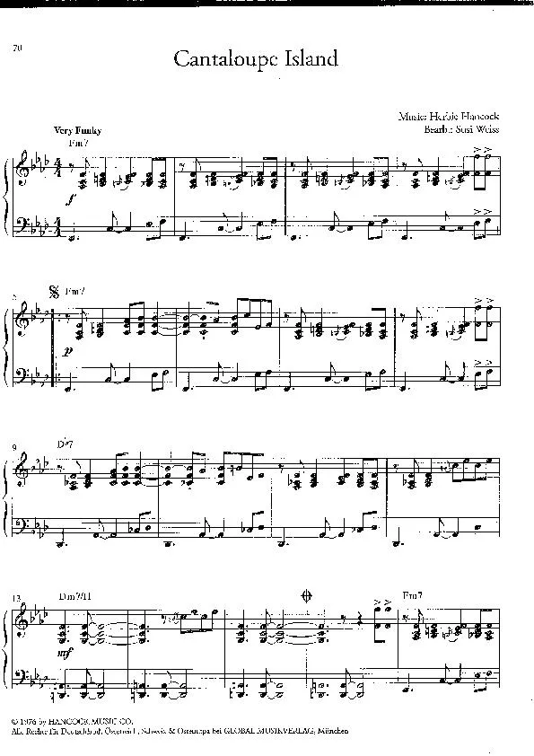 télécharger la partition d'accordéon Cantaloupe Island (Arrangement : Susi Weiss) (Jazz Funk) au format PDF