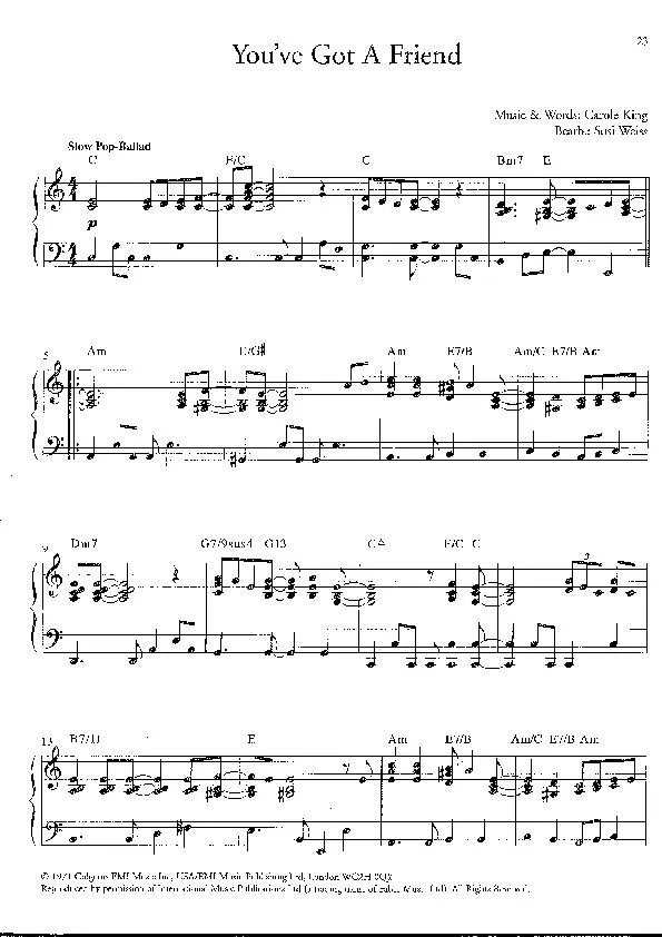 télécharger la partition d'accordéon You've got a friend (Arrangement : Susi Weiss) (Slow) au format PDF