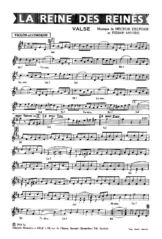 télécharger la partition d'accordéon La reine des reines (Valse Musette) au format PDF