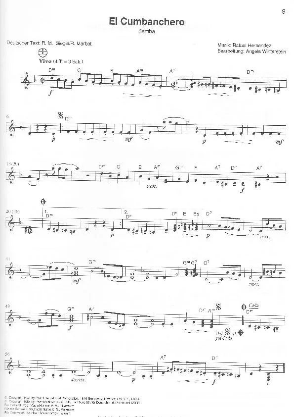 télécharger la partition d'accordéon El Cumbanchero (Arrangement : Angela Winterstein) (Samba) au format PDF