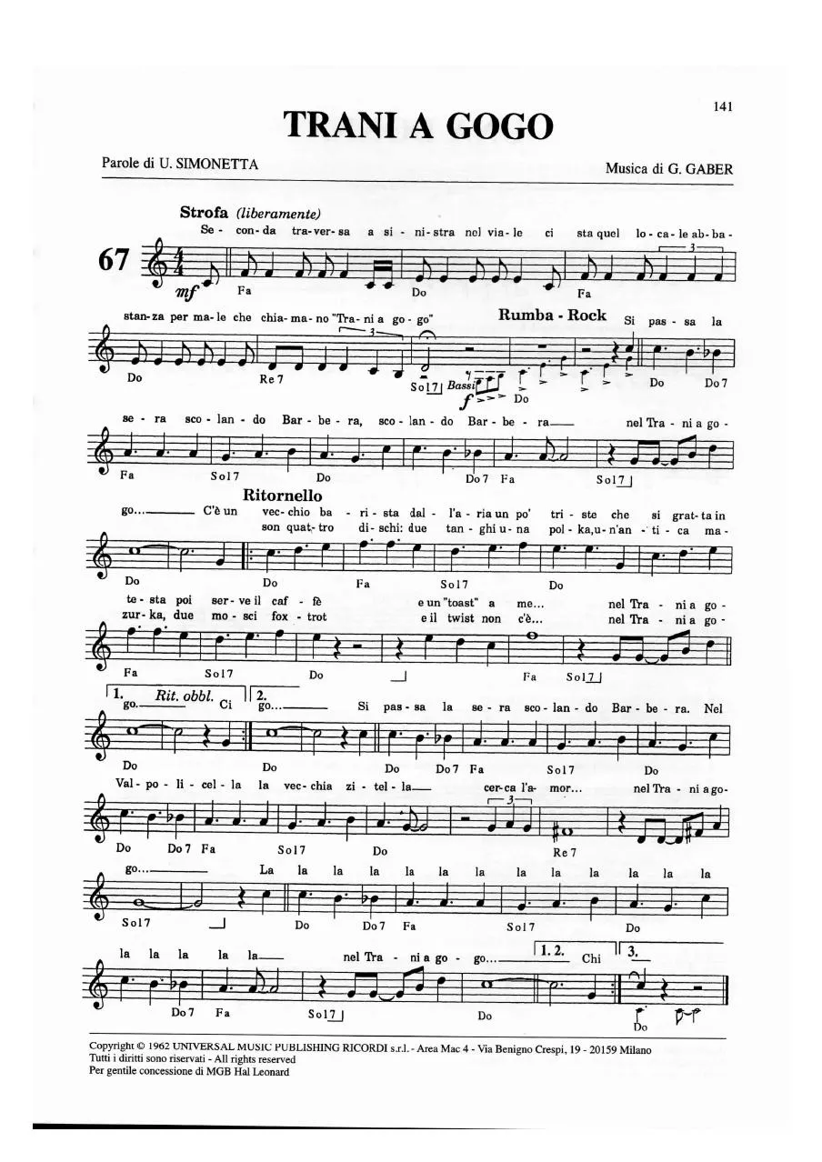 télécharger la partition d'accordéon Trani a gogo (Rumba Rock) au format PDF