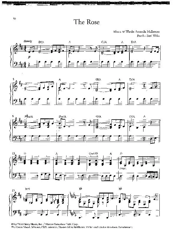 télécharger la partition d'accordéon The Rose (Arrangement : Susi Weiss) (Chant : Bette Middler) (Slow) au format PDF