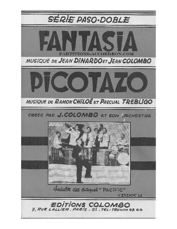 télécharger la partition d'accordéon Picotazo (Créé par Jean Colombo et Son Orchestre) (Orchestration Complète) (Paso Doble) au format PDF
