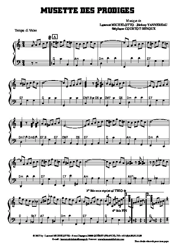 télécharger la partition d'accordéon Musette des prodiges (Valse) au format PDF
