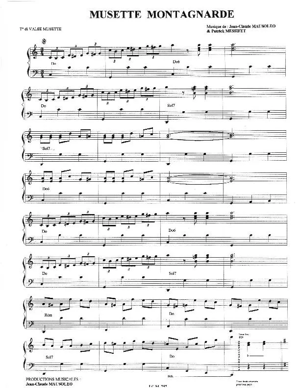 télécharger la partition d'accordéon Musette montagnarde (Valse Musette) au format PDF