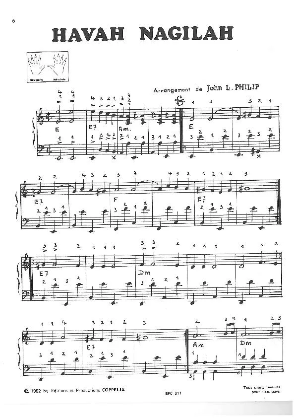 télécharger la partition d'accordéon Havah Nagilah (Arrangement pour accordéon de John L Philip) (Chant : Les Compagnons de la Chanson) (Chanson Folklorique Israélienne) au format PDF