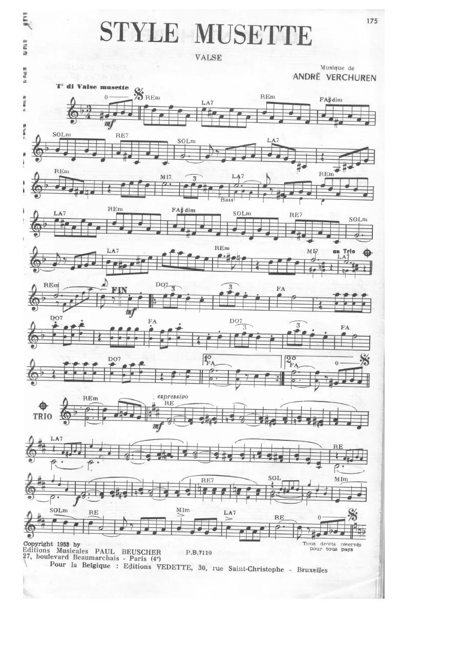 télécharger la partition d'accordéon Style Musette (Valse) au format PDF