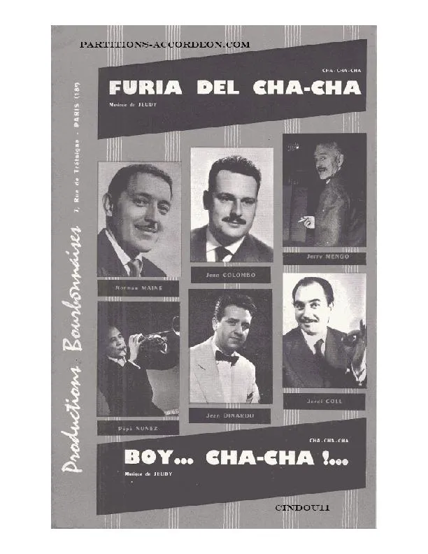 télécharger la partition d'accordéon Furia del Cha Cha (Orchestration Complète) au format PDF