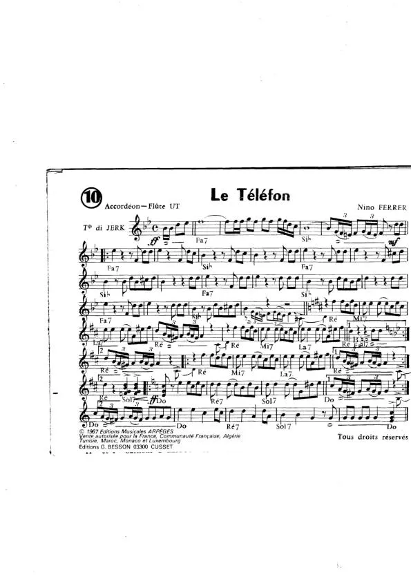 télécharger la partition d'accordéon Le Téléfon (Jerk) au format PDF
