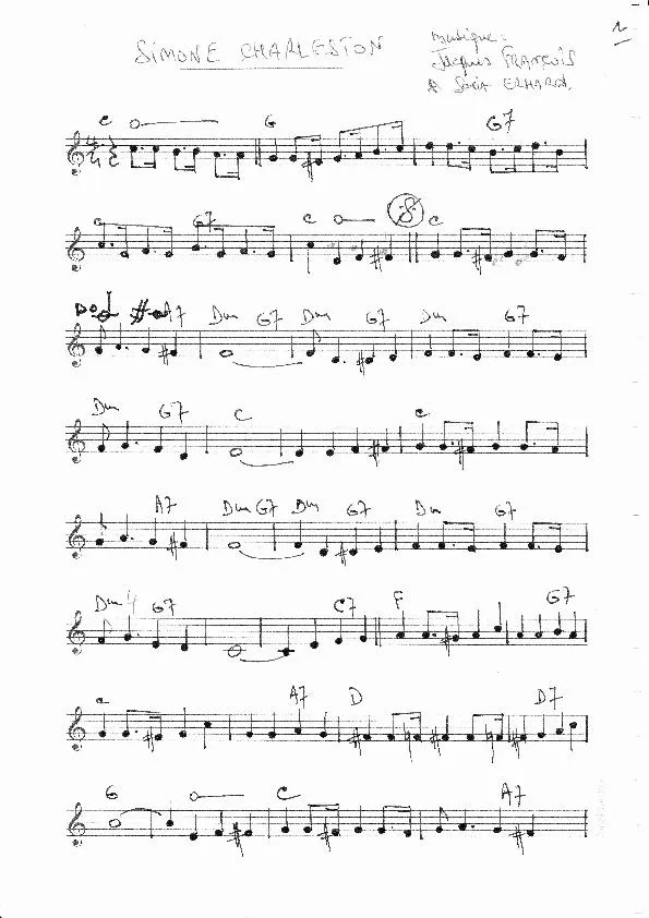 télécharger la partition d'accordéon Simone Charleston au format PDF