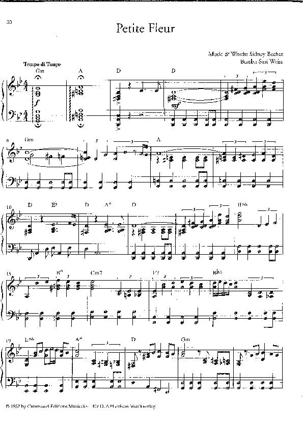télécharger la partition d'accordéon Petite fleur (Arrangement : Susi Weiss) (Tango) au format PDF