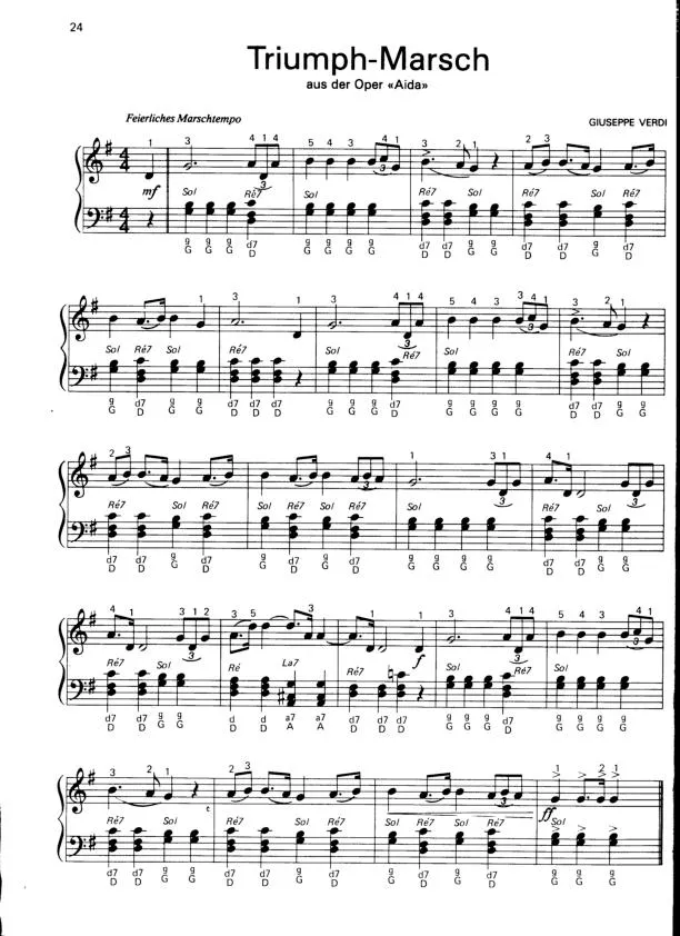 télécharger la partition d'accordéon Triumph Marsch (Marche Triomphale) (De l'Opéra Aida) (Marche Classique) au format PDF