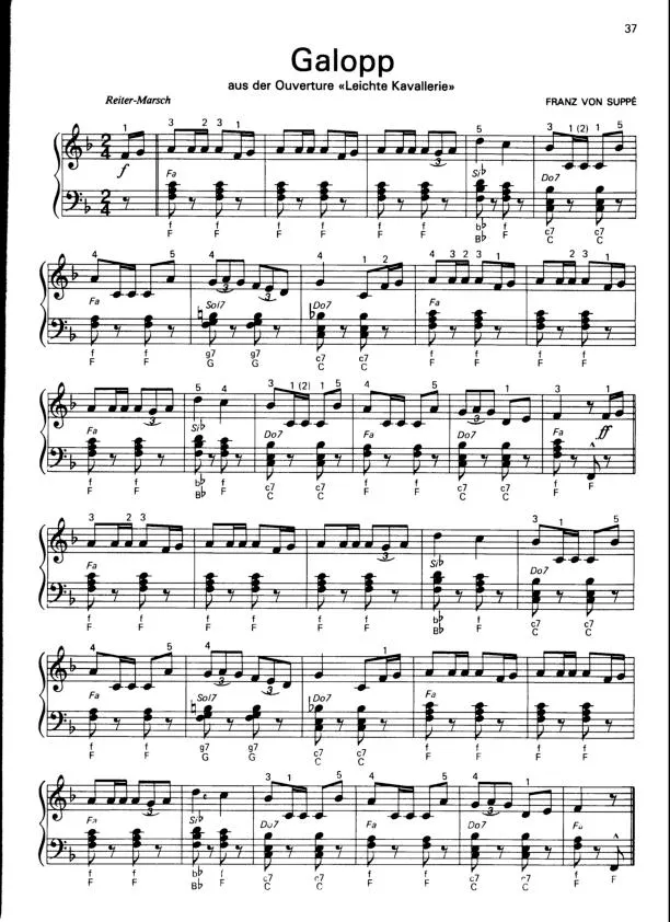 télécharger la partition d'accordéon Galopp (de l'Ouverture Cavalerie Légère) (Marche pour accordéon) au format PDF