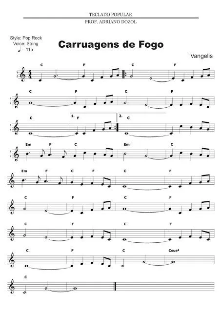 télécharger la partition d'accordéon Carruagens de fogo (Chariots of fire) (Slow) au format PDF