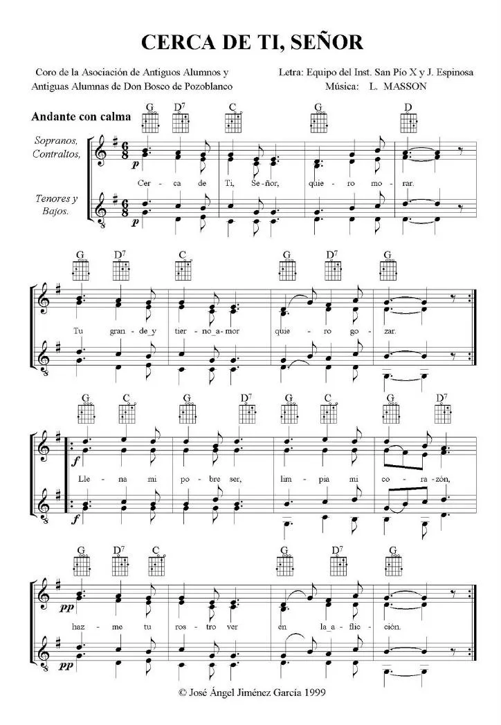 télécharger la partition d'accordéon Cerca de Ti Señor (Nader tot U) (Slowrock) au format PDF