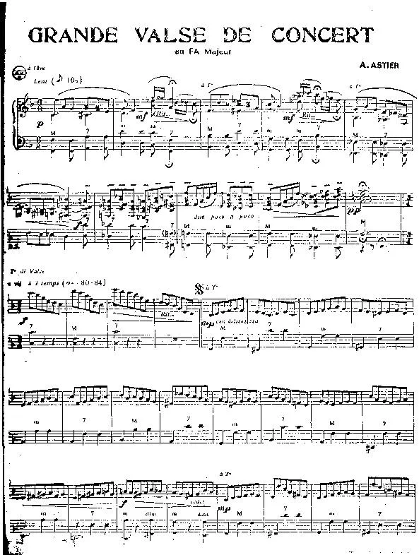 télécharger la partition d'accordéon Grande Valse de Concert / en FA Majeur (Accordéon) au format PDF
