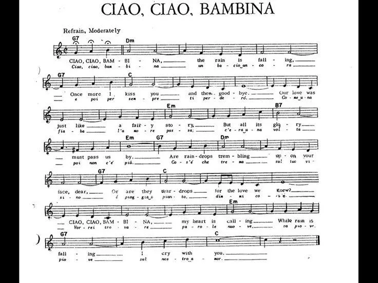 télécharger la partition d'accordéon Ciao Ciao Bambina (Chant : Rocco Granata) (Rumba) au format PDF