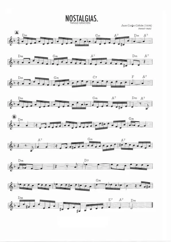 télécharger la partition d'accordéon Nostalgias (Tango) au format PDF