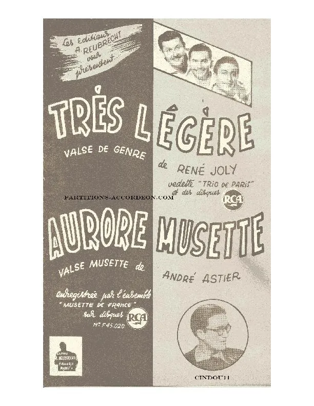 télécharger la partition d'accordéon Très légère (Valse) au format PDF