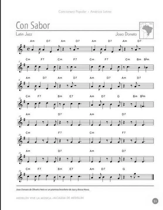 télécharger la partition d'accordéon Con sabor (Latin Jazz) au format PDF