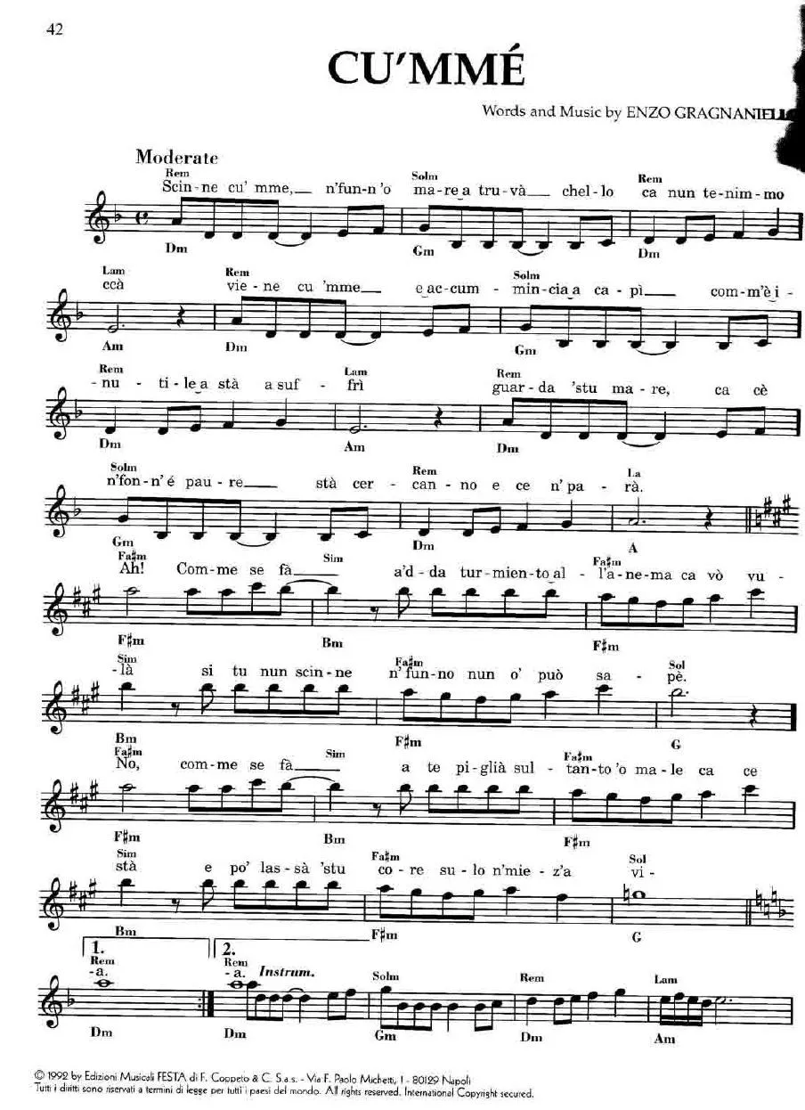télécharger la partition d'accordéon Cu'mme (Rumba) au format PDF