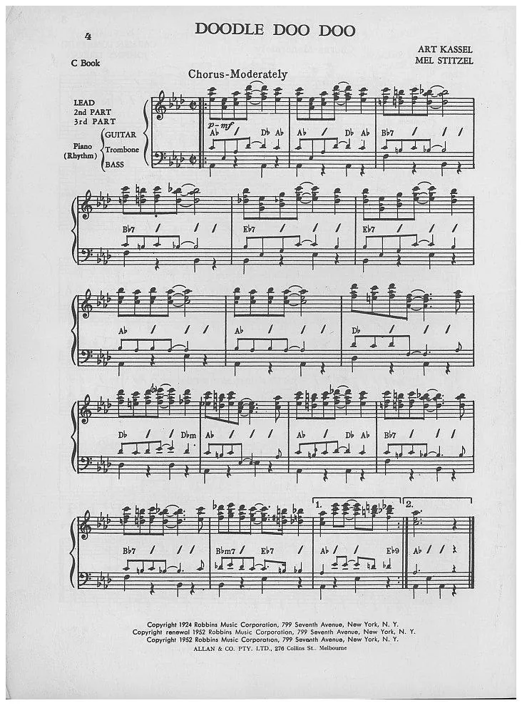 télécharger la partition d'accordéon Doodle doo doo (Boléro) au format PDF