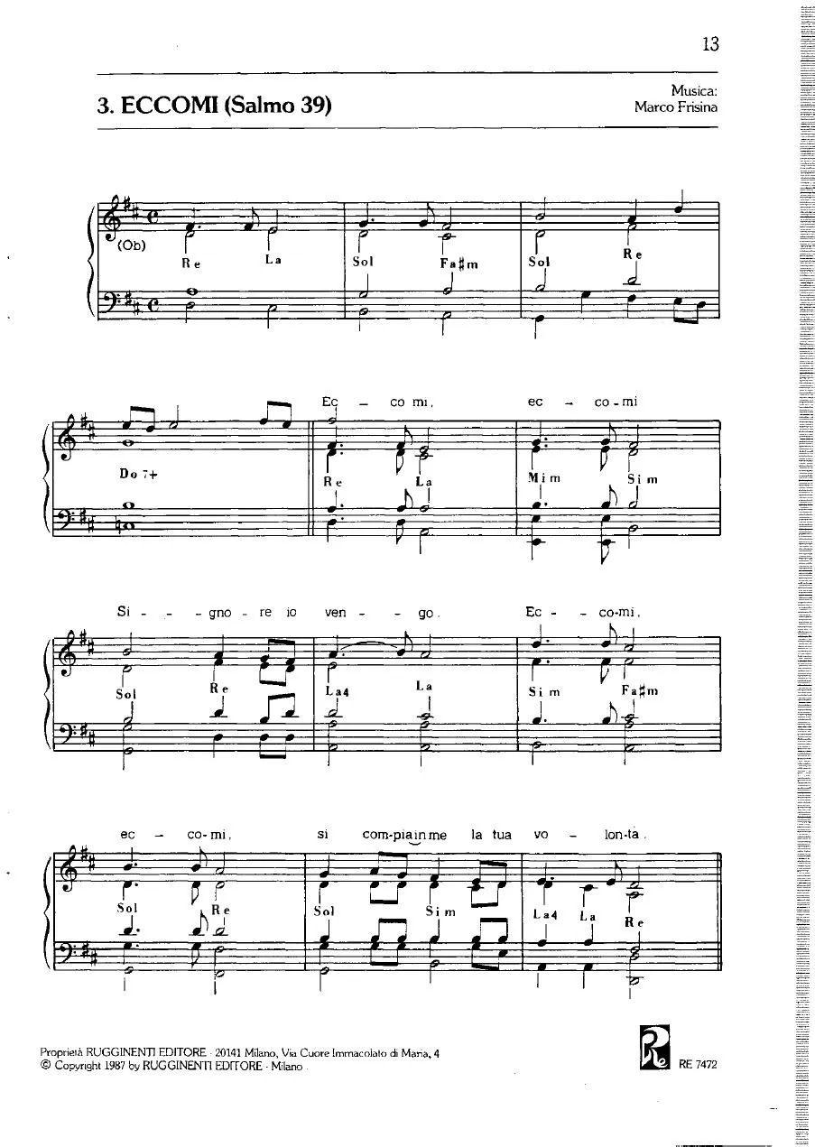 télécharger la partition d'accordéon Eccomi (Salmo 39) (Hymne) au format PDF