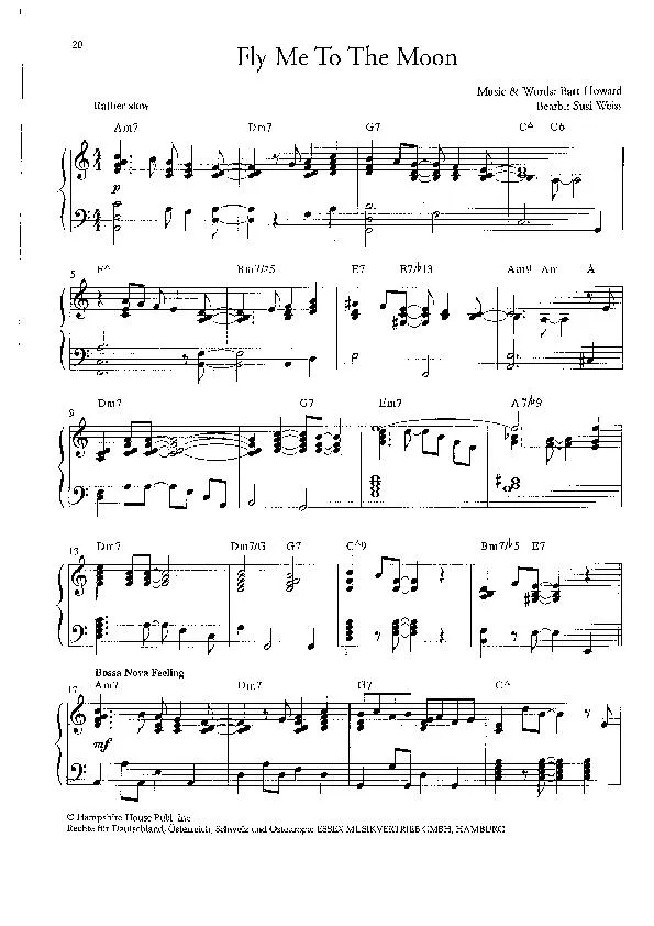 télécharger la partition d'accordéon Fly me to the moon (Arrangement : Susi Weiss) (Bossa) au format PDF