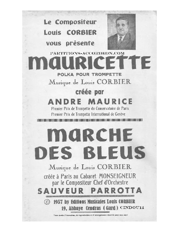 télécharger la partition d'accordéon Mauricette (Créée par Maurice André) (Orchestration) (Polka) au format PDF