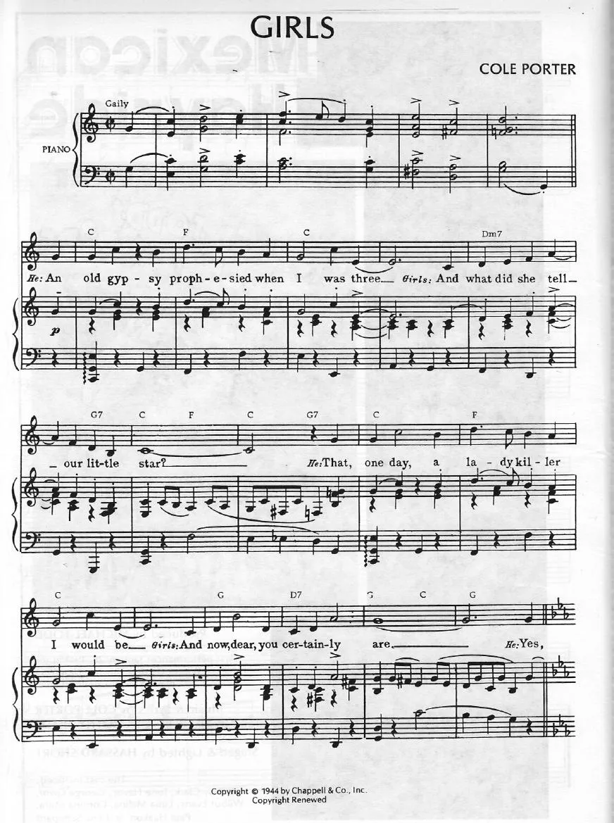 télécharger la partition d'accordéon Girls (Chant : Gene Kelly) (Marche) au format PDF