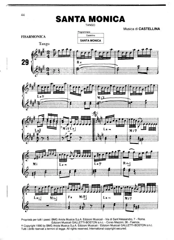 télécharger la partition d'accordéon Santa Monica (Tango) au format PDF