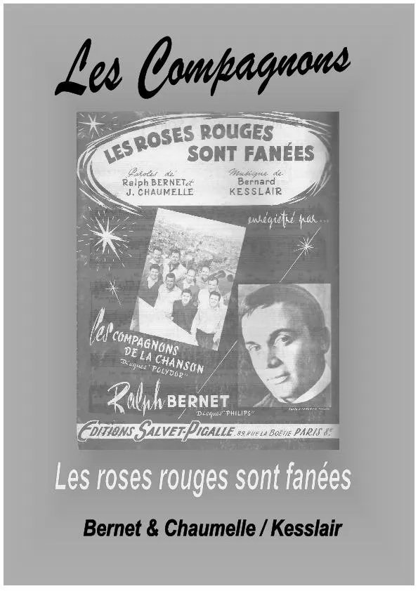 télécharger la partition d'accordéon Les roses rouges sont fanées (Arrangement : Germain Tremblay et Jean-Serge Schwartz) (Chant : les Compagnons de la Chanson) au format PDF