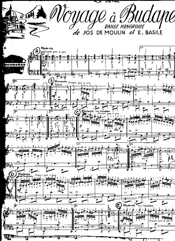 télécharger la partition d'accordéon Voyage à Budapest (Danse Hongroise) au format PDF
