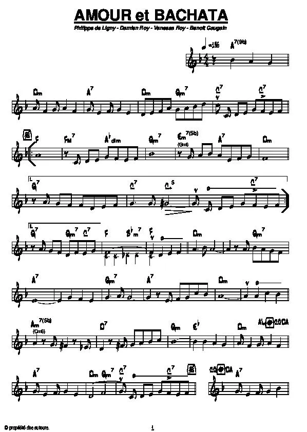 télécharger la partition d'accordéon Amour et bachata au format PDF